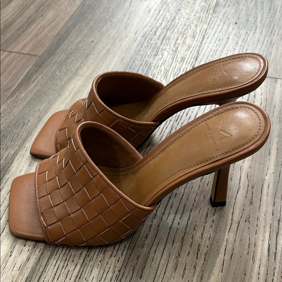 Marc Fisher Tan Woven Mules - Picture 2 of 4